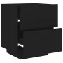 Mesita de noche con luces LED madera de ingeniería negra de , Mesitas de noche - Ref: Foro24-836737, Precio: 69,18 €, Descuen...
