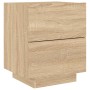 Mesitas de noche luces LED 2 uds madera ingeniería roble Sonoma de , Mesitas de noche - Ref: Foro24-836740, Precio: 112,82 €,...