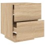Mesitas de noche luces LED 2 uds madera ingeniería roble Sonoma de , Mesitas de noche - Ref: Foro24-836740, Precio: 112,82 €,...