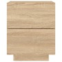 Mesitas de noche luces LED 2 uds madera ingeniería roble Sonoma de , Mesitas de noche - Ref: Foro24-836740, Precio: 112,82 €,...