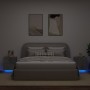Mesita de noche luces LED 2 uds madera ingeniería gris hormigón de , Mesitas de noche - Ref: Foro24-836742, Precio: 113,15 €,...