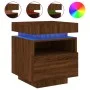 Bedside table with LED lights oak brown 40x39x48.5 cm by , Nightstands - Ref: Foro24-836796, Price: 70,80 €, Discount: %