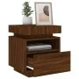 Bedside table with LED lights oak brown 40x39x48.5 cm by , Nightstands - Ref: Foro24-836796, Price: 70,80 €, Discount: %