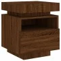 Bedside table with LED lights oak brown 40x39x48.5 cm by , Nightstands - Ref: Foro24-836796, Price: 70,80 €, Discount: %