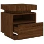 Bedside table with LED lights oak brown 40x39x48.5 cm by , Nightstands - Ref: Foro24-836796, Price: 70,80 €, Discount: %