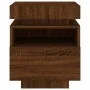 Bedside table with LED lights oak brown 40x39x48.5 cm by , Nightstands - Ref: Foro24-836796, Price: 70,80 €, Discount: %