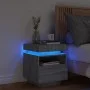 Mesita de noche con luces LED gris Sonoma 40x39x48,5 cm de , Mesitas de noche - Ref: Foro24-836794, Precio: 81,28 €, Descuent...
