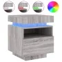 Mesita de noche con luces LED gris Sonoma 40x39x48,5 cm de , Mesitas de noche - Ref: Foro24-836794, Precio: 81,28 €, Descuent...