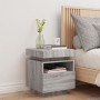 Mesita de noche con luces LED gris Sonoma 40x39x48,5 cm de , Mesitas de noche - Ref: Foro24-836794, Precio: 81,28 €, Descuent...