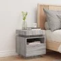 Mesita de noche con luces LED gris Sonoma 40x39x48,5 cm de , Mesitas de noche - Ref: Foro24-836794, Precio: 81,28 €, Descuent...