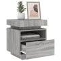 Mesita de noche con luces LED gris Sonoma 40x39x48,5 cm de , Mesitas de noche - Ref: Foro24-836794, Precio: 81,28 €, Descuent...