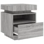 Mesita de noche con luces LED gris Sonoma 40x39x48,5 cm de , Mesitas de noche - Ref: Foro24-836794, Precio: 81,28 €, Descuent...
