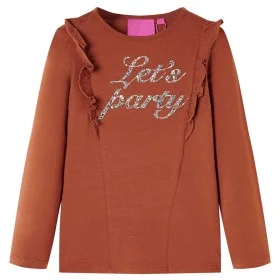 Camiseta infantil de manga larga color coñac 104 de , Camisetas para niños - Ref: Foro24-14215, Precio: 9,17 €, Descuento: %