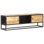 Mueble de TV puerta tallada madera de mango rugosa 130x30x40 cm en Muebles TV | Comprar online en Foru.es