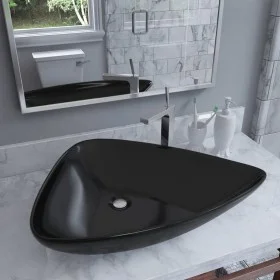 Lavabo de cerámica triangular negro 645x455x115 mm de vidaXL, Lavabos - Ref: Foro24-142998, Precio: 87,45 €, Descuento: %