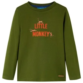 Camiseta infantil de manga larga caqui oscuro 140 de , Camisetas para niños - Ref: Foro24-13043, Precio: 8,30 €, Descuento: %