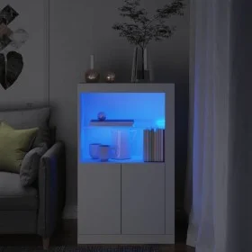 Aparador con luces LED madera de ingeniería blanco de , Taquillas y armarios de almacenamiento - Ref: Foro24-836623, Precio: ...