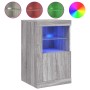 Aparador con luces LED madera de ingeniería gris Sonoma de , Taquillas y armarios de almacenamiento - Ref: Foro24-836640, Pre...