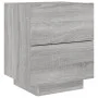 Mesita de noche con luces LED madera de ingeniería gris Sonoma de , Mesitas de noche - Ref: Foro24-836745, Precio: 68,46 €, D...