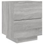 Mesita de noche con luces LED madera de ingeniería gris Sonoma de , Mesitas de noche - Ref: Foro24-836745, Precio: 69,59 €, D...