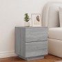 Mesita de noche con luces LED madera de ingeniería gris Sonoma de , Mesitas de noche - Ref: Foro24-836745, Precio: 69,59 €, D...