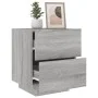 Mesita de noche con luces LED madera de ingeniería gris Sonoma de , Mesitas de noche - Ref: Foro24-836745, Precio: 68,46 €, D...