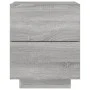 Mesita de noche con luces LED madera de ingeniería gris Sonoma de , Mesitas de noche - Ref: Foro24-836745, Precio: 68,46 €, D...