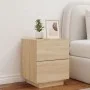 Bedside table with LED lights made of Sonoma oak engineered wood by , Nightstands - Ref: Foro24-836739, Price: 65,70 €, Disco...