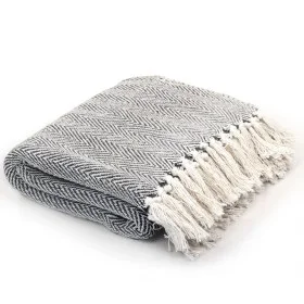 Navy blue cotton herringbone blanket 160x210 cm by vidaXL, Blankets - Ref: Foro24-245322, Price: 25,00 €, Discount: %