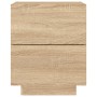Mesita de noche con luces LED madera de ingeniería roble Sonoma de , Mesitas de noche - Ref: Foro24-836739, Precio: 66,74 €, ...