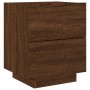 Mesita de noche con luces LED madera de ingeniería roble marrón de , Mesitas de noche - Ref: Foro24-836747, Precio: 62,97 €, ...