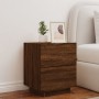 Mesita de noche con luces LED madera de ingeniería roble marrón de , Mesitas de noche - Ref: Foro24-836747, Precio: 62,97 €, ...