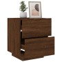 Mesita de noche con luces LED madera de ingeniería roble marrón de , Mesitas de noche - Ref: Foro24-836747, Precio: 62,97 €, ...