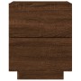Mesita de noche con luces LED madera de ingeniería roble marrón de , Mesitas de noche - Ref: Foro24-836747, Precio: 62,97 €, ...