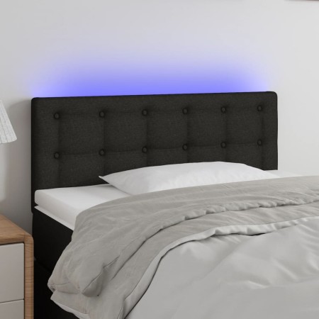 Cabecero con LED de tela negro 100x5x78/88 cm de , Cabeceros y pies de cama - Ref: Foro24-3122038, Precio: 39,57 €, Descuento: %