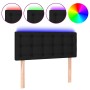 Cabecero con LED de tela negro 100x5x78/88 cm de , Cabeceros y pies de cama - Ref: Foro24-3122038, Precio: 39,57 €, Descuento: %