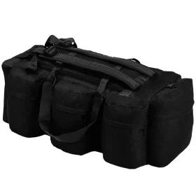Bolso de lona estilo militar 3-en-1 90 L negro de vidaXL, Bolsas de deporte - Ref: Foro24-91390, Precio: 43,48 €, Descuento: %