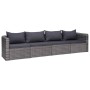 Set de sofás de jardín 4 piezas y cojines ratán sintético gris de vidaXL, Sofás de exterior - Ref: Foro24-44164, Precio: 326,...