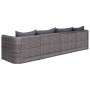Set de sofás de jardín 4 piezas y cojines ratán sintético gris de vidaXL, Sofás de exterior - Ref: Foro24-44164, Precio: 326,...