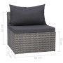 Set de sofás de jardín 4 piezas y cojines ratán sintético gris de vidaXL, Sofás de exterior - Ref: Foro24-44164, Precio: 326,...
