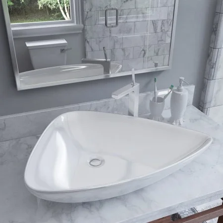 White triangular ceramic sink 645x455x115 mm by vidaXL, Sinks - Ref: Foro24-142997, Price: 62,65 €, Discount: %
