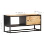 Mueble de TV puerta tallada madera de mango rugosa 90x30x40 cm en Muebles TV | Comprar online en Foru.es