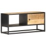 Mueble de TV puerta tallada madera de mango rugosa 90x30x40 cm en Muebles TV | Comprar online en Foru.es