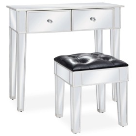 Tocador espejado con taburete de MDF y vidrio de vidaXL, Tocadores para dormitorios - Ref: Foro24-246661, Precio: 273,79 €, D...