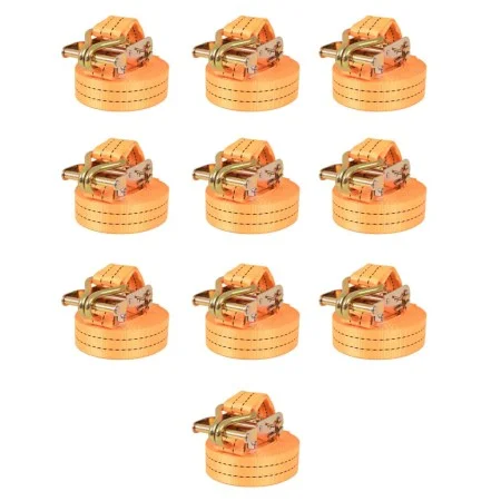 Ratschen-Befestigungsgurte, 10 Stück, 1T, 6 m x 38 mm, Orange von vidaXL, Spanngurte - Ref: Foro24-142661, Preis: 84,01 €, Ra...