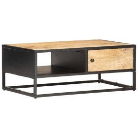 Mueble de TV puerta tallada madera de mango rugosa 90x55x36 cm en Mesas de centro | Comprar online en Foru.es