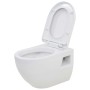 Inodoro de montaje en pared de cerámica blanco de vidaXL, Baños - Ref: Foro24-143022, Precio: 146,62 €, Descuento: %