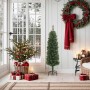 Árbol de Navidad artificial delgado y soporte PVC verde 150 cm en Decoración Festiva y Estacional | Comprar online en Foru.es