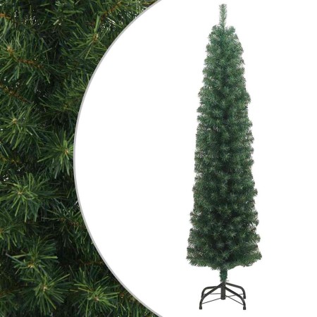 Árbol de Navidad artificial delgado y soporte PVC verde 180 cm en Decoración Festiva y Estacional | Comprar online en Foru.es