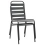 Sillas de jardín apilables 2 unidades acero gris de vidaXL, Sillas de jardín - Ref: Foro24-44257, Precio: 117,77 €, Descuento: %